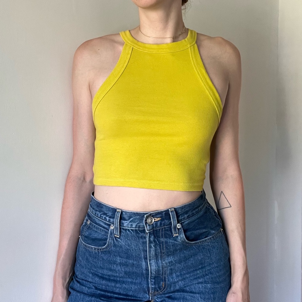 Lime Green / Electric Yellow crop top
